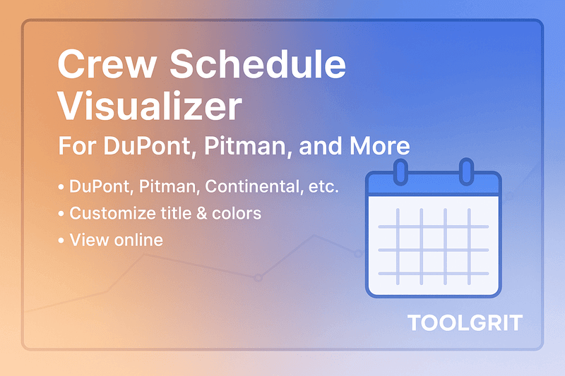 Crew Schedule Visualizer Dupont and More Shift Schedule Generator